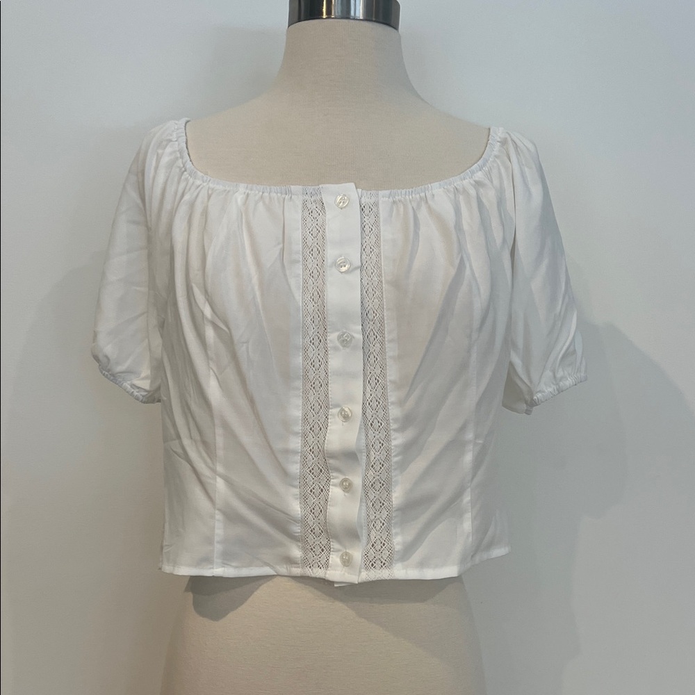 Elegant White Button-Up Women's Top